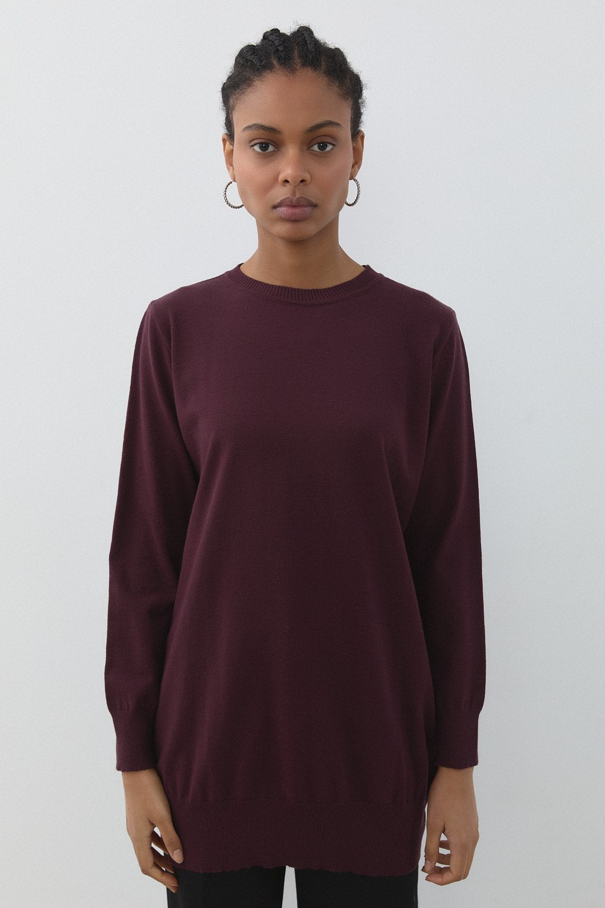 Basic Knit Tunic - Plum – NİHAN
