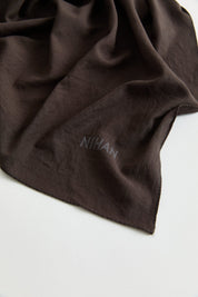 100% Cotton Fresh Scarf - Dark Brown