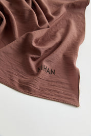 100% Cotton Fresh Scarf - Dark Brown