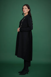 Sparkling Stone Detail Knitted Cardigan - Black