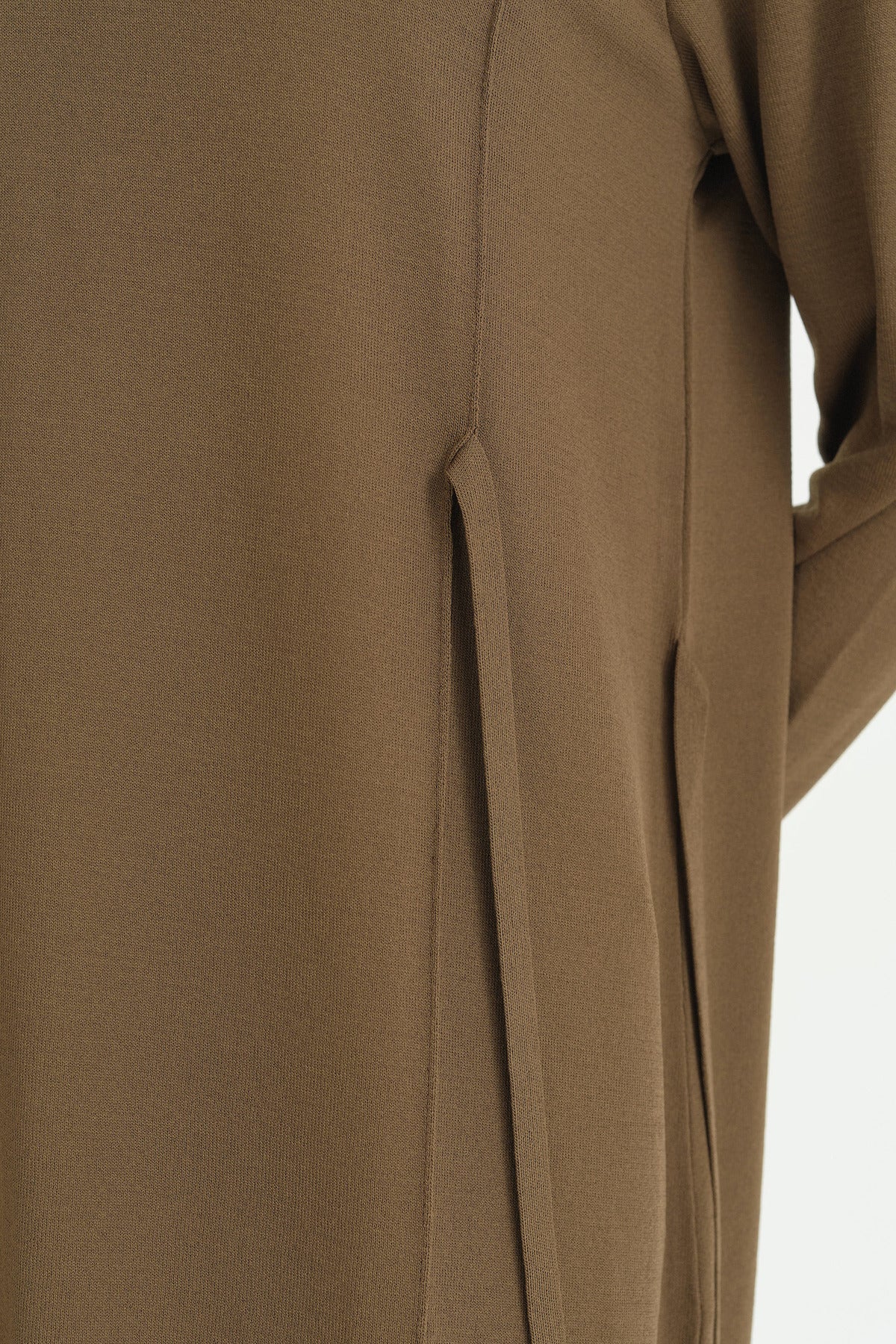 Bağlama Detaylı Rayon Triko Tunik - Haki