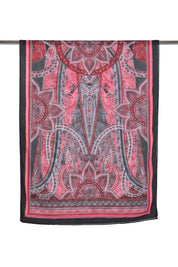 Patterned Soft Scarf - Red