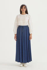 8-Panel Lyocell Skirt - Indigo