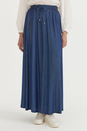 8-Panel Lyocell Skirt - Indigo