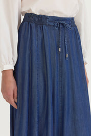 8-Panel Lyocell Skirt - Indigo