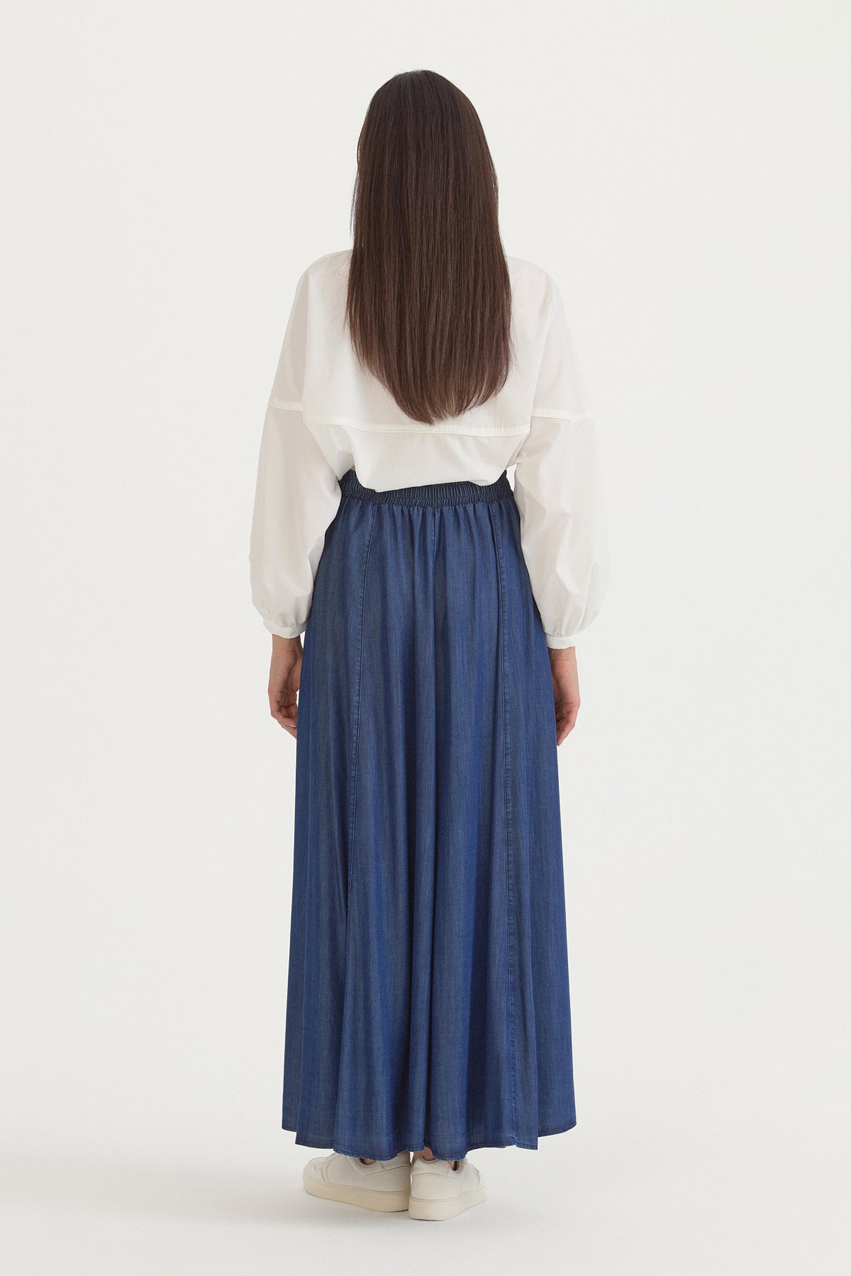 8-Panel Lyocell Skirt - Indigo