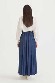 8-Panel Lyocell Skirt - Indigo