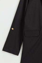 Kolu Katlanılabilir Blazer Viskon Ceket - Siyah