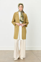Kolu Katlanılabilir Blazer Viskon Ceket - Olive