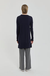 Ağaç Kabuğu Rayon Triko Tunik - Lacivert