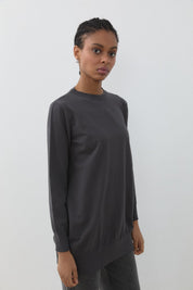 Basic Knit Tunic - Dark Gray