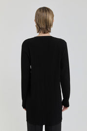 Ribbed Knit Tunic - Black