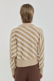 Batwing Sleeve Crop Sweater - Beige