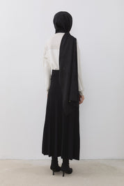 Pleated Rayon Skirt - Black