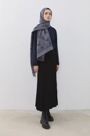 Pleated Knit Skirt - Black