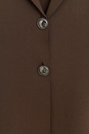 Rayon Waist-Gathered Vest - Coffee