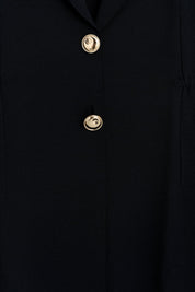 Shirred Waist Rayon Vest - Black