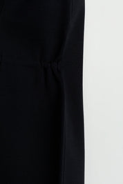 Shirred Waist Rayon Vest - Black
