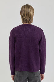 Oversize Small Patterned Sweater - Plum