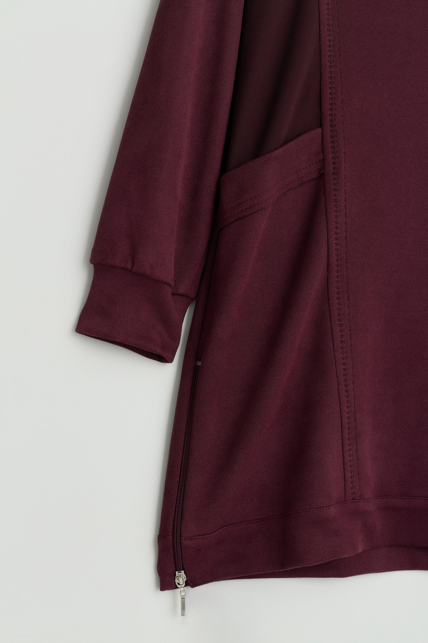 Metal Aksesuarlı Cupra Süet Tunik - Bordo