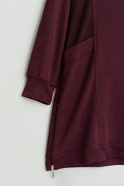 Metal Aksesuarlı Cupra Süet Tunik - Bordo
