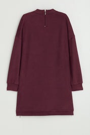 Metal Aksesuarlı Cupra Süet Tunik - Bordo