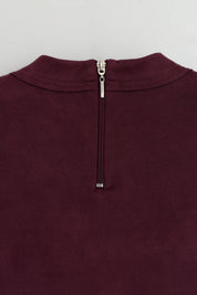 Metal Aksesuarlı Cupra Süet Tunik - Bordo