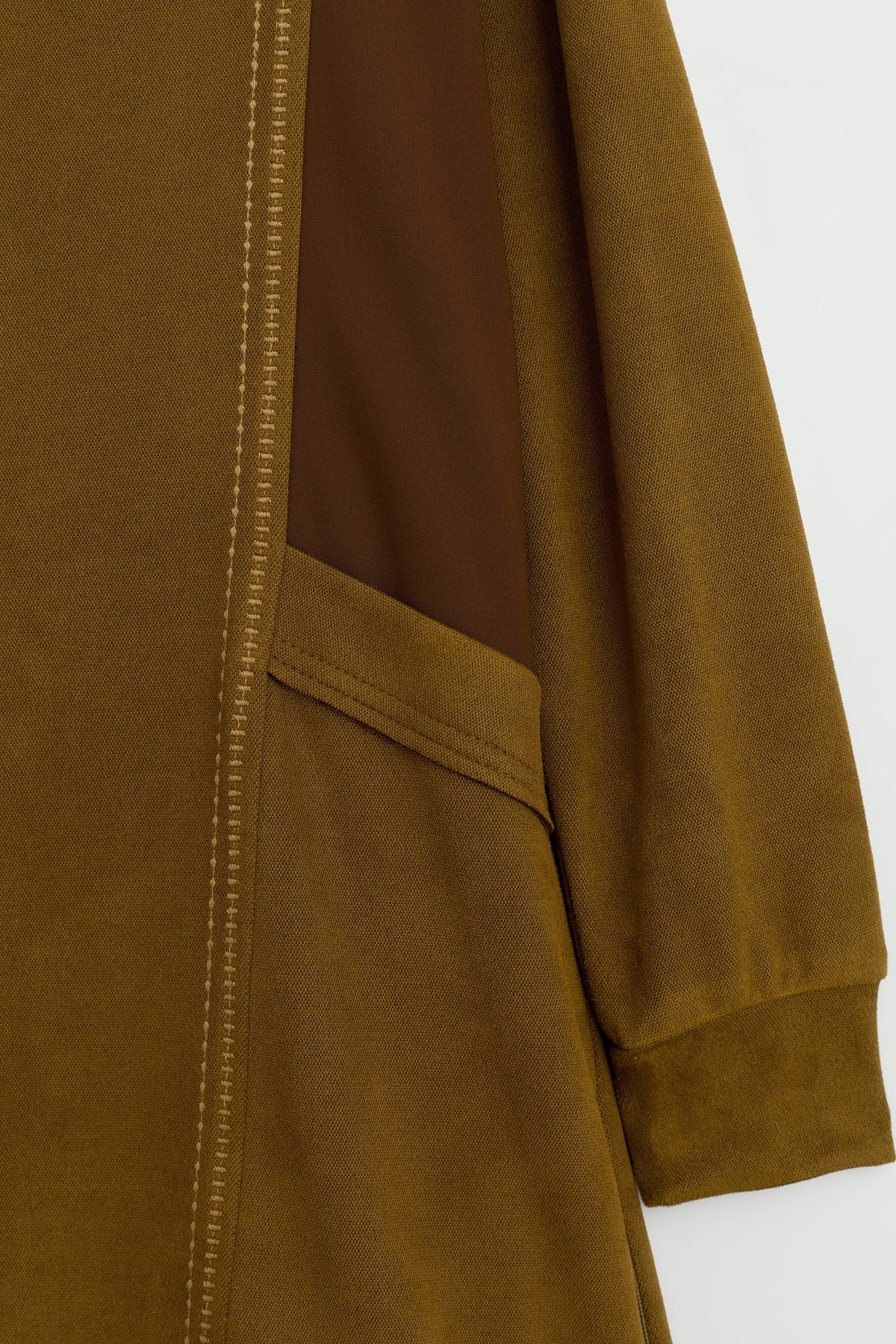 Metal Aksesuarlı Cupra Süet Tunik - Olive