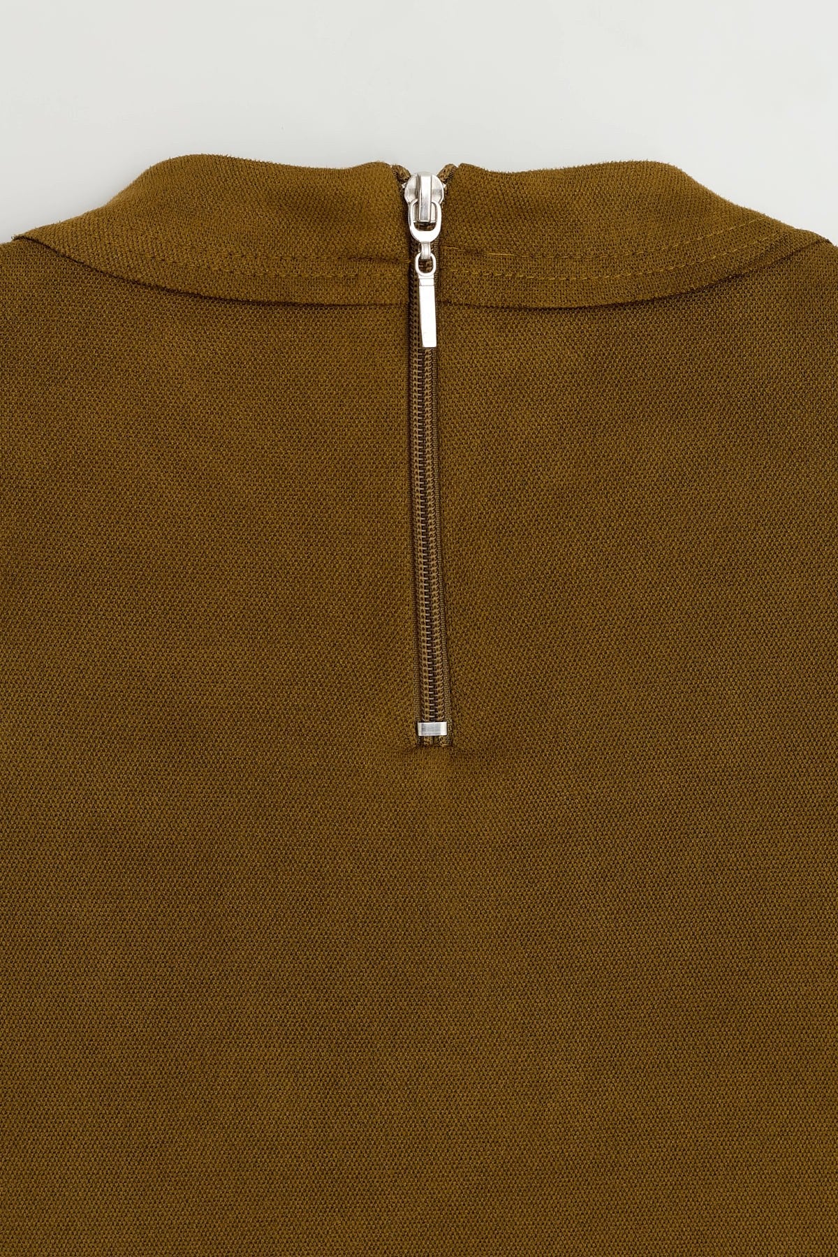 Metal Aksesuarlı Cupra Süet Tunik - Olive