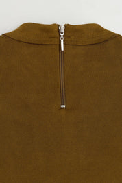 Metal Aksesuarlı Cupra Süet Tunik - Olive