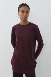 Basic Knit Tunic - Plum