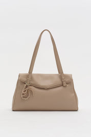 Double Handle Charm Detail Shopper Bag - Earth
