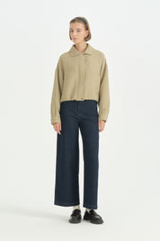 Floral Desenli Crop Kapitone Ceket - Kekik