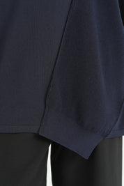 Oversize Rayon Triko Tunik - Lacivert