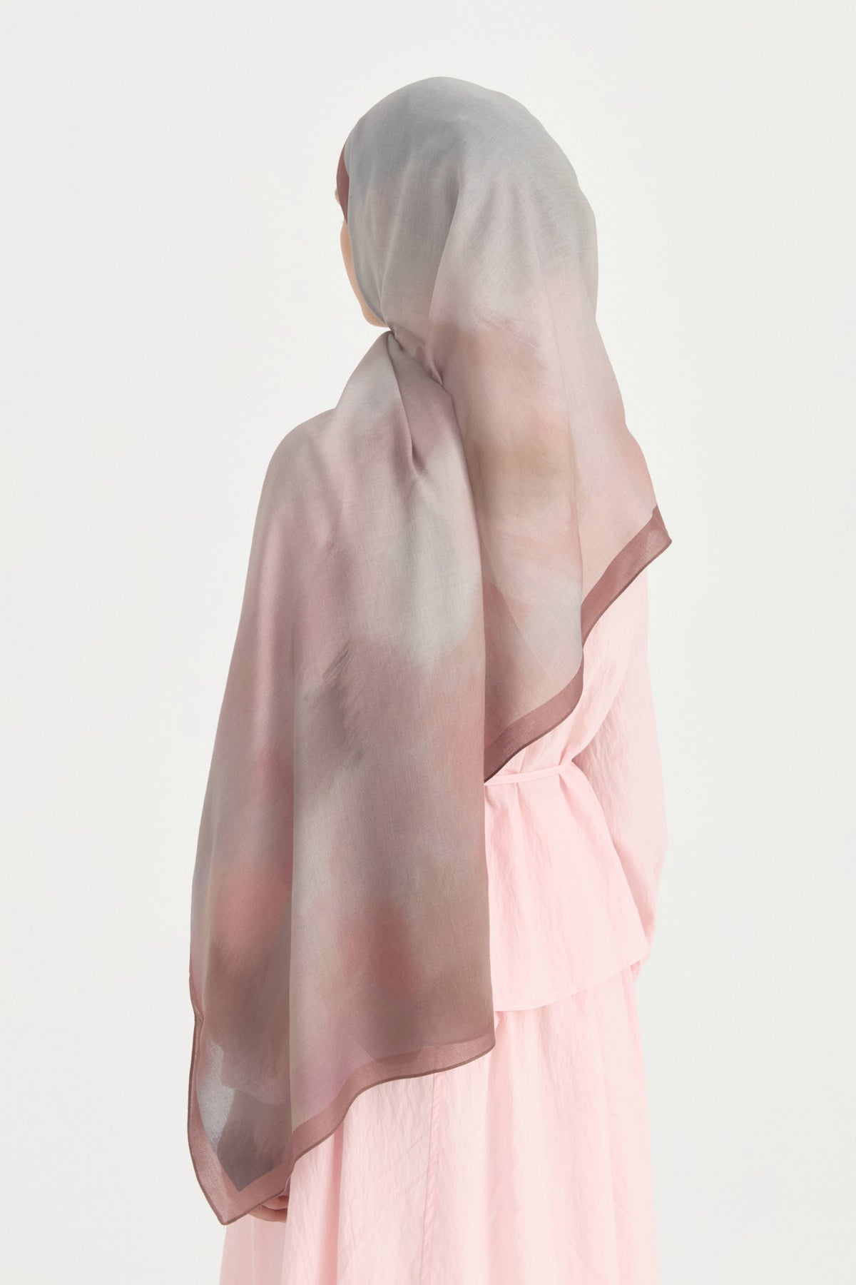 Abstract Cotton Modal Shawl - Plum