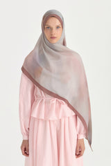 Abstract Cotton Modal Shawl - Plum