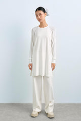 Ağaç Kabuğu Rayon Triko Tunik - Ekru