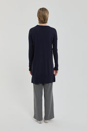 Ağaç Kabuğu Rayon Triko Tunik - Lacivert
