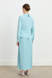 Accessory Detail Skirt and Blouse Set - Aqua