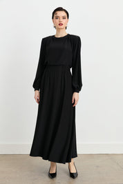 Accessory Detail Skirt and Blouse Set - Black