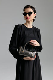 Accessory Detail Skirt and Blouse Set - Black