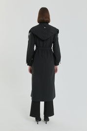 Accessory Detail Belted Coat - Black