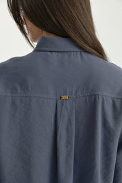 All Detailed Modal Skirt Shirt Set - Indigo