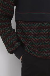 Aller Detaylı Örme Sweat - Siyah