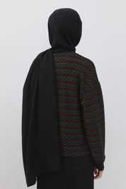 Aller Detaylı Örme Sweat - Siyah