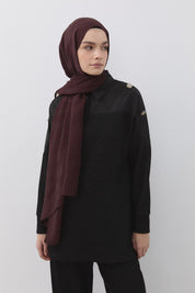 Aller Detailed Glitter Knitted Pants and Tunic Set - Black