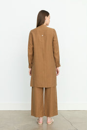 Tencel Tunic with Ruffles - Light Brown