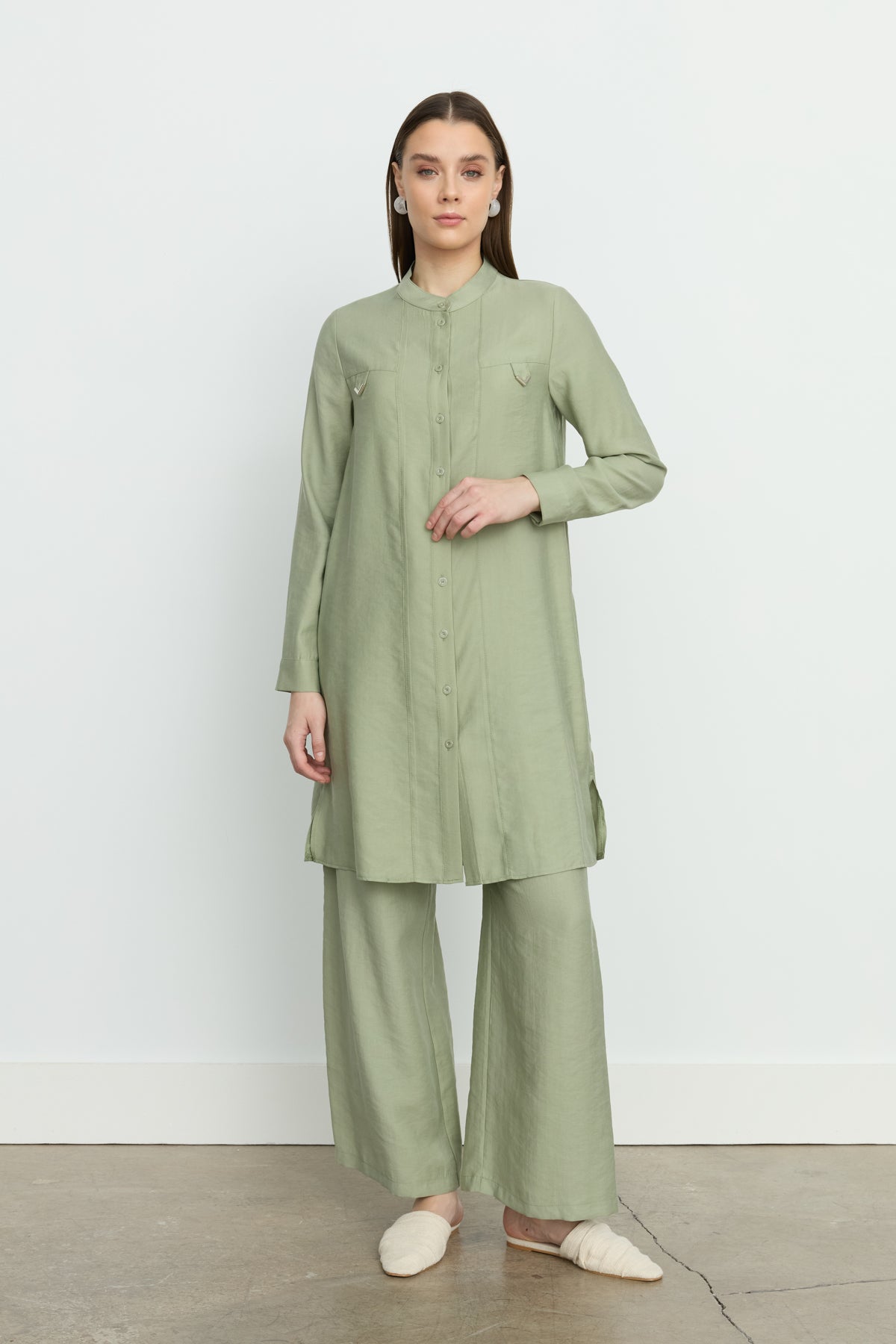 Aller Detaylı Tencel Tunik - Ada Çayı
