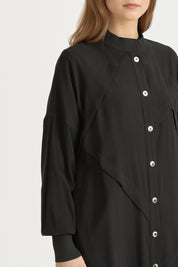 Aller ve Ribana Detaylı Lyocell Giy-Çık - Siyah