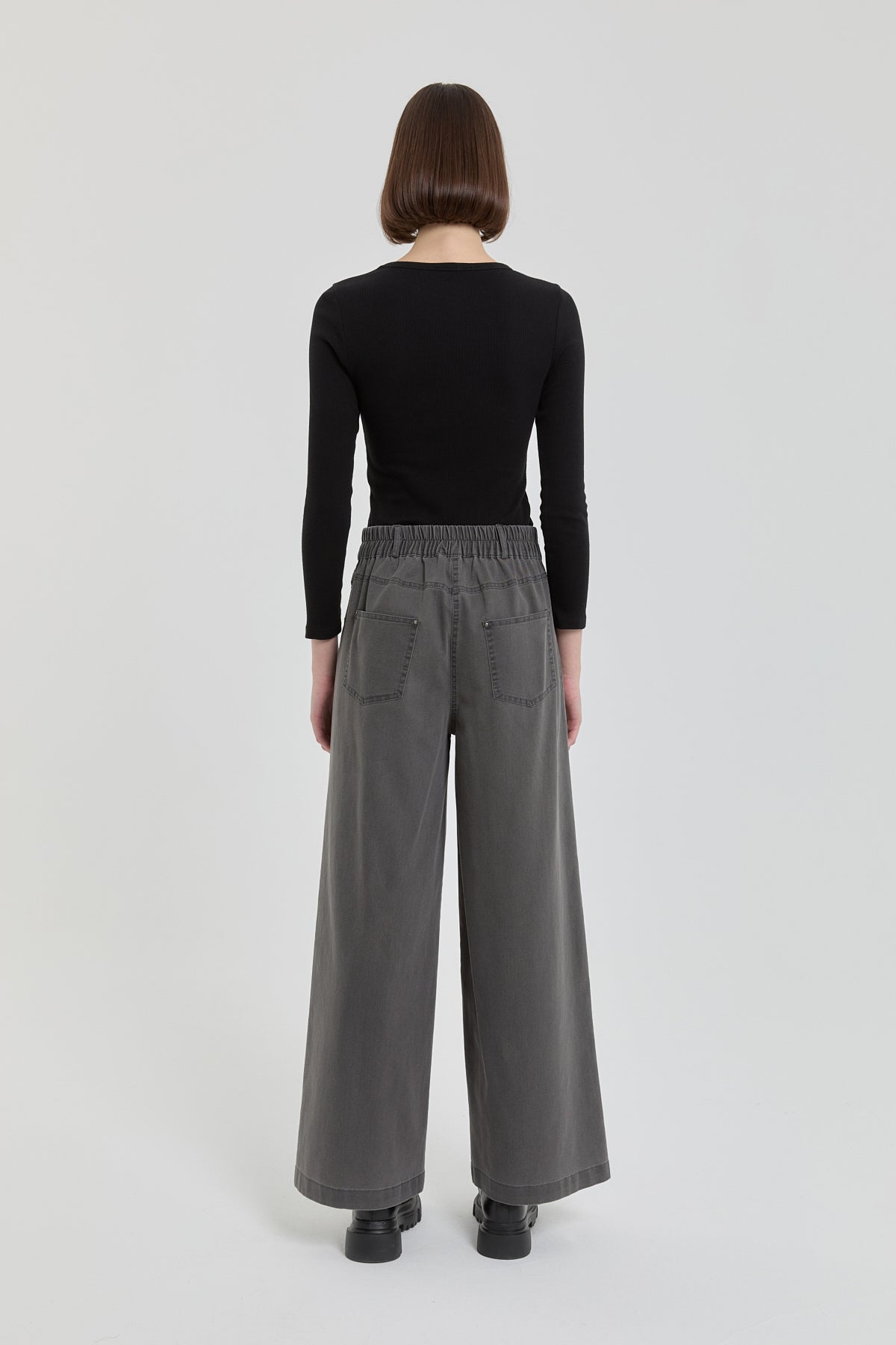 Apolet Detaylı Denim Pantolon - Füme